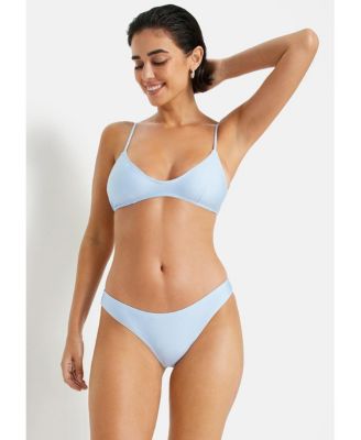 Women's Shimmer Scoop Neck Bikini Swimsuit Top Bra Sizing