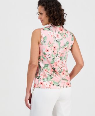 Petite Tie-Neck Sleeveless Top