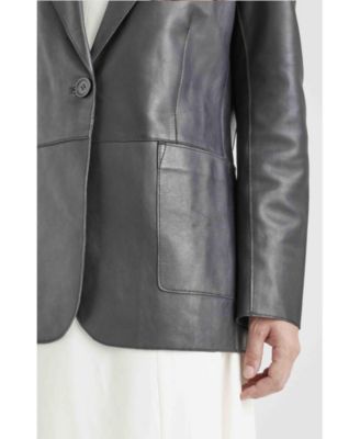 Women's Leather Astromelia Blazer with a straight silhouette