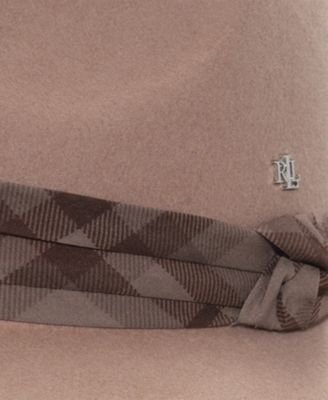 Women's Felted Wool Fedora Hat with Printed Band