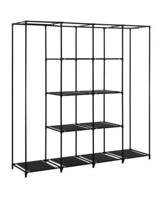 Wardrobe Black Iron frame and polyester fabric Large Wardrobe