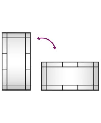 Wall Mirror Black Glass, Powder-Coated Iron Medium Durable