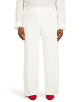 Women's Pull-On Rivet Faux Extend Tab Trousers