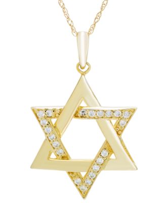 Diamond Pendant Necklace (1/8 ct. t.w.) in 14k Yellow Gold