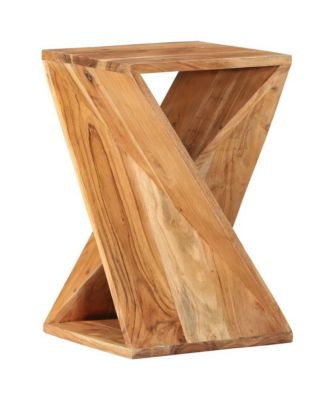 Side Table Brown Solid Acacia wood Compact Durable Side Table