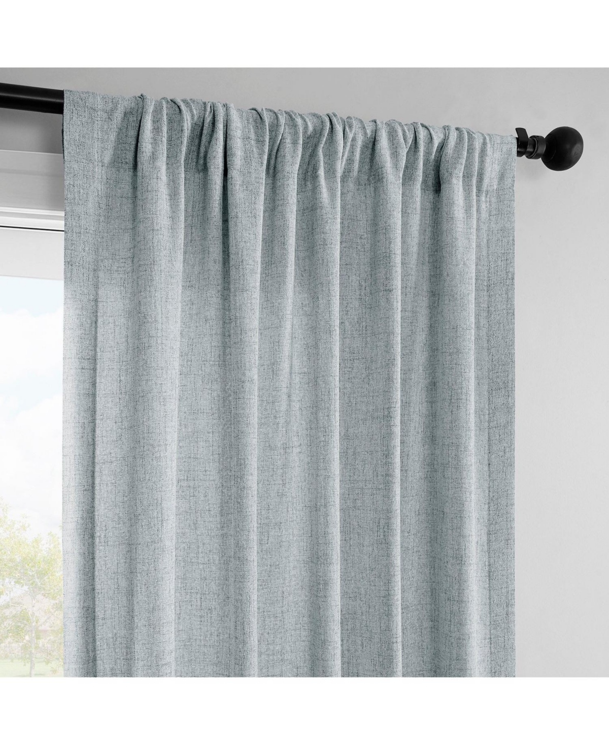 Half Price Drapes FarmTown Faux Linen Sheer Curtain Pair (2 Panels