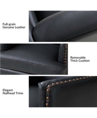 Regina Genuine Leather Arm Chair with Solid Wood Frame