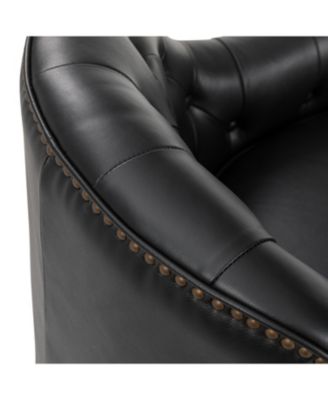 Classic Melisa 28.5" Wide Genuine Leather Barrel chair