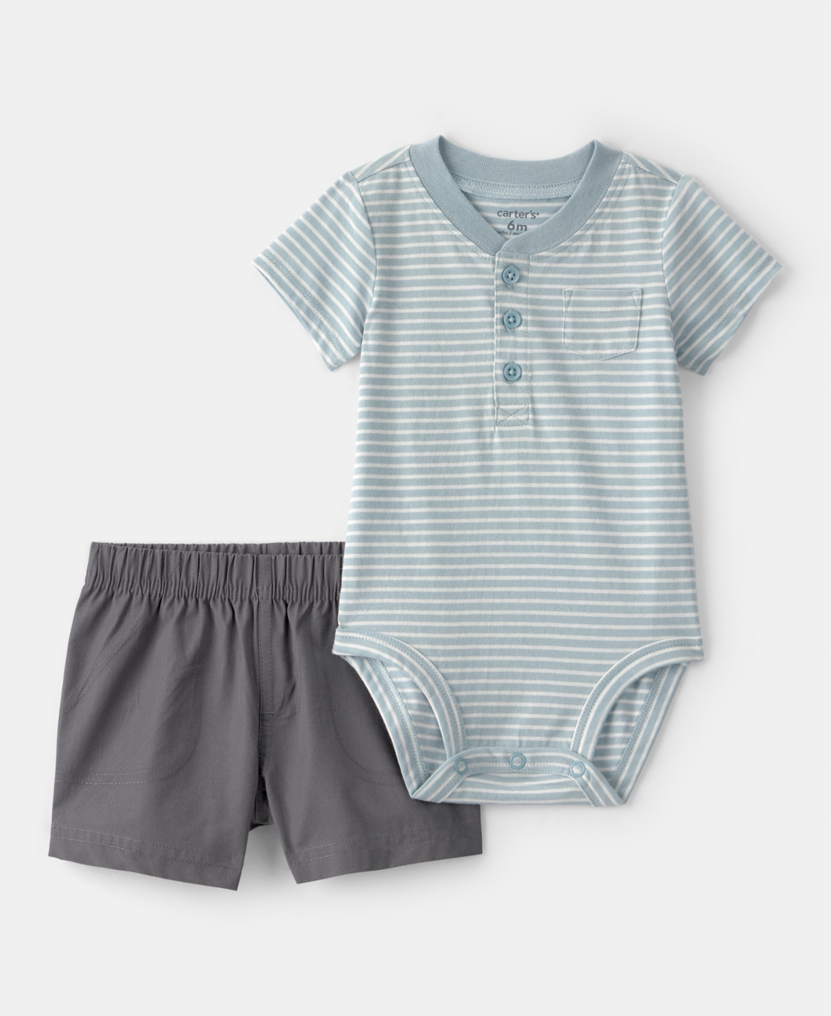 Carter's Baby Boys Striped Bodysuit and Shorts, 2-Piece Set