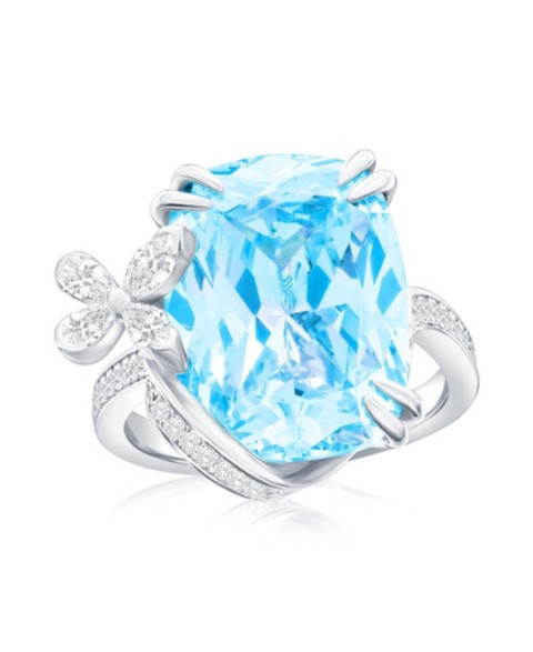 Украшения Suzy Levian New York Gala Collection Elongated Cushion Firework Cut Cubic Zirconia Butterfly Accent Ring