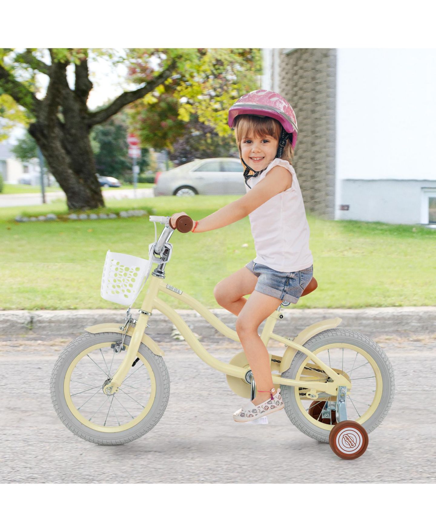 Детская игрушка SUGIFT 14 Inch Adjustable Kids Bike with Training Wheels, Ages 3-8, цвет: Жёлтый — фото 9
