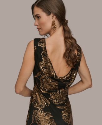 Women's Embellished Crew Neck Maxi Dress