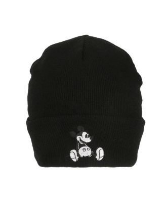 Men's Mickey Mouse Embroidery Acrylic Knit Standard Cuff Beanie