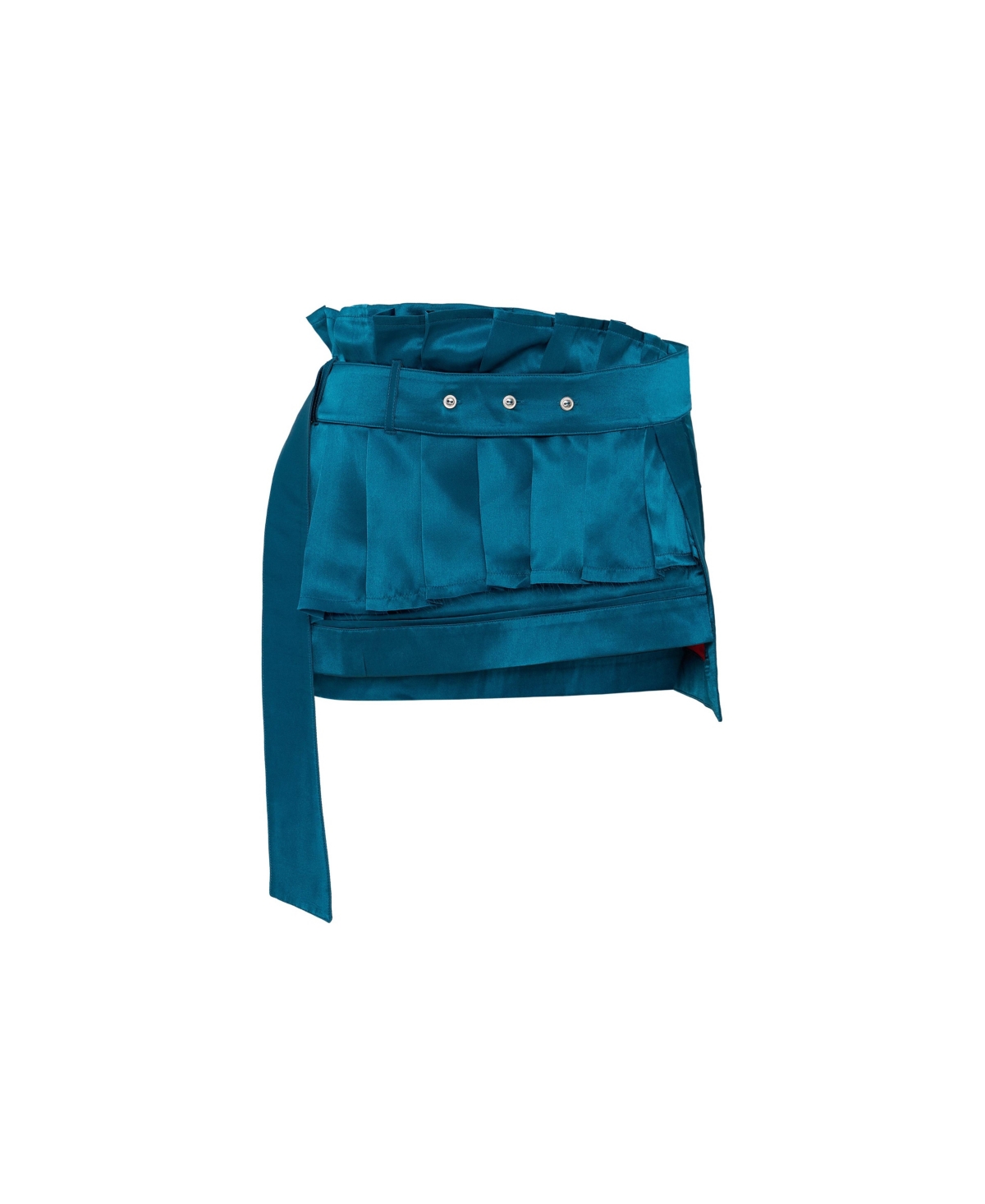 Pcfg Women's Pure Silk Half-Pleated Super Mini Skirt