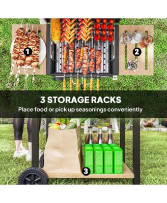 Charcoal BBQ Grill with Adjustable Charcoal Pan Barbecue Grill