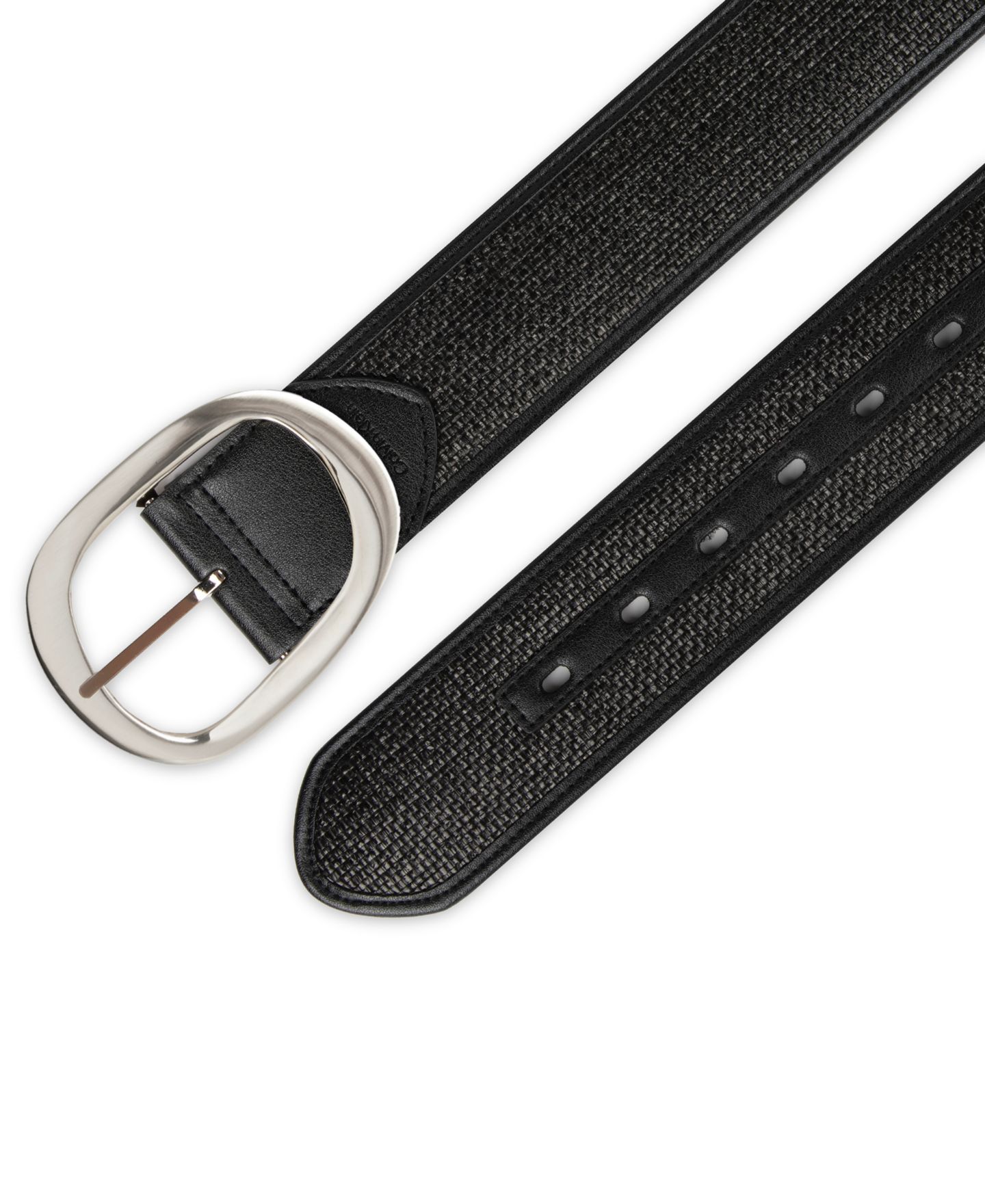 Женский ремень Calvin Klein Two-in-One Reversible Oversized Statement Buckle, цвет: Чёрный — фото 4