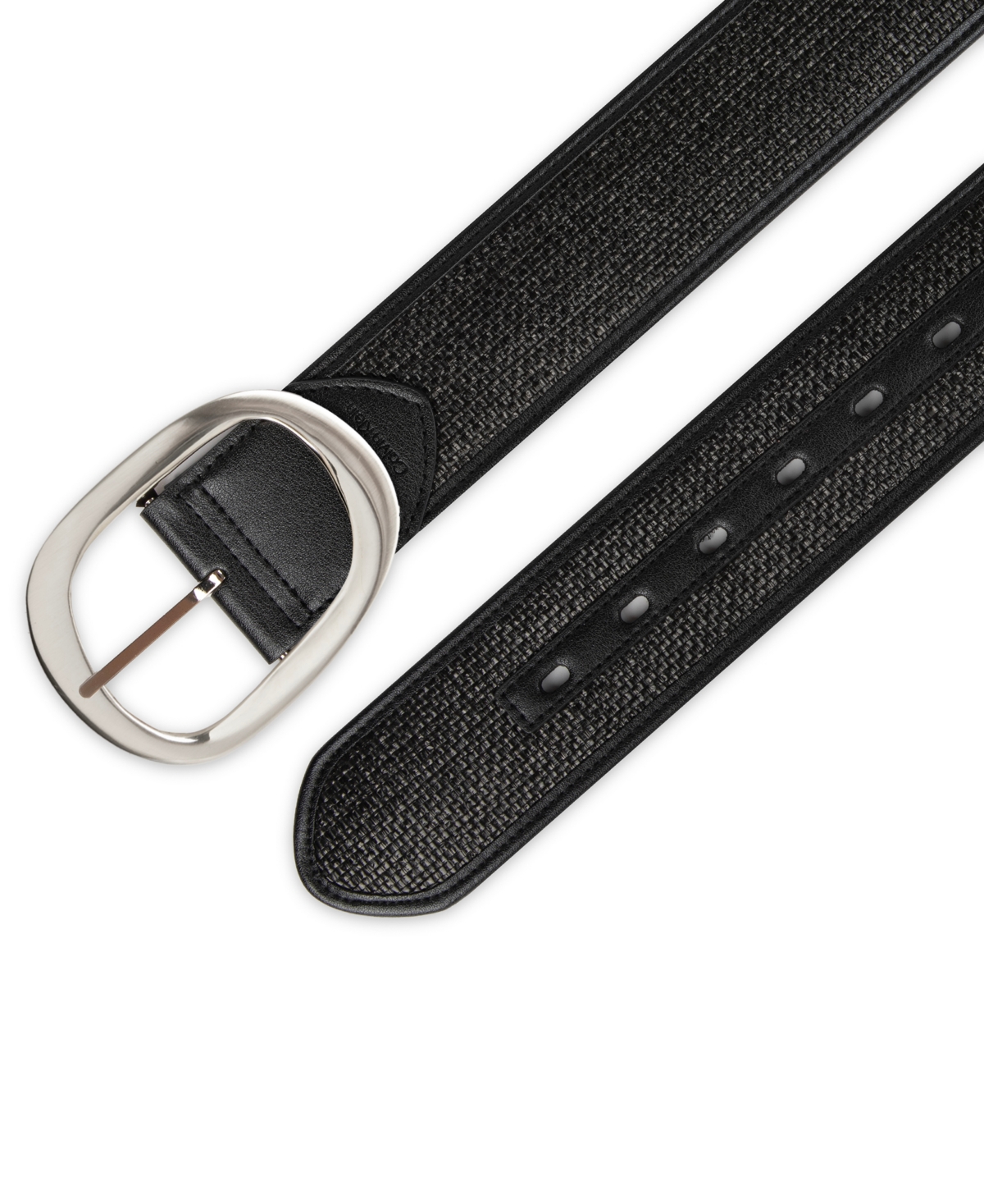 Calvin Klein Women's Two-in-One Reversible Oversized Statement Buckle Belt
