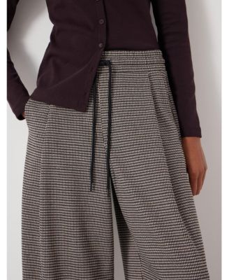 Women's Check Wide Leg Jersey Pants