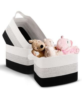 Set of 3 Woven Cotton Rope Storage Baskets – Soft, Durable, Machine Washable