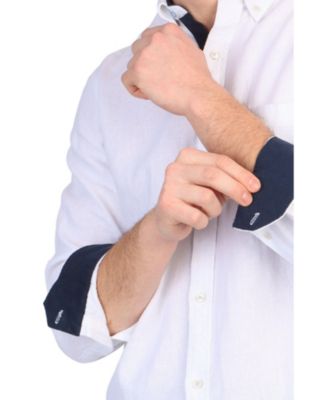 Solid Linen Blend Long Sleeve Shirt