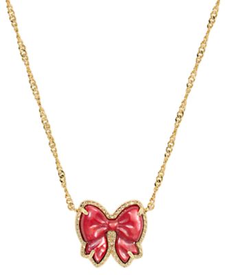 Haley Bow Short Pendant Necklace, 16" + 3" extender