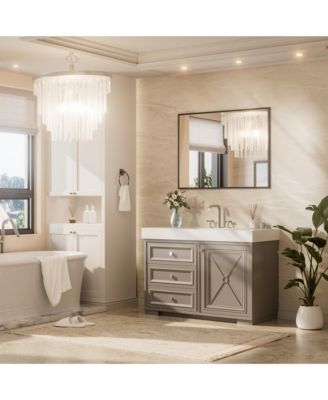 Inch Brushed Black Bathroom Vanity Mirror Metal Framed Over Sink Wall Mirror Horizontal/Vertical