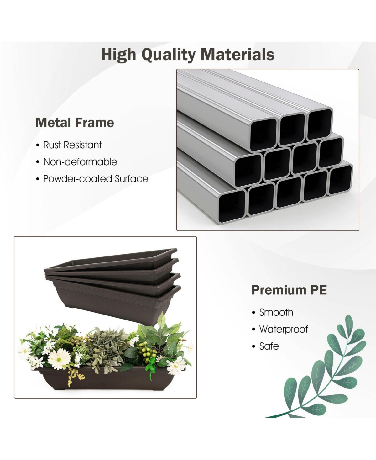 Sugift 4-Tier Vertical Raised Garden Bed with 4 Containers and Drainage Holes