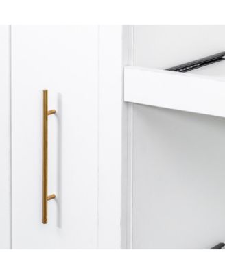 Kitchen Pantry Cabinet with 4 Doors and Pull-Out Multi-Tier Shelves, Storage Organizer for Kitchen and Dining