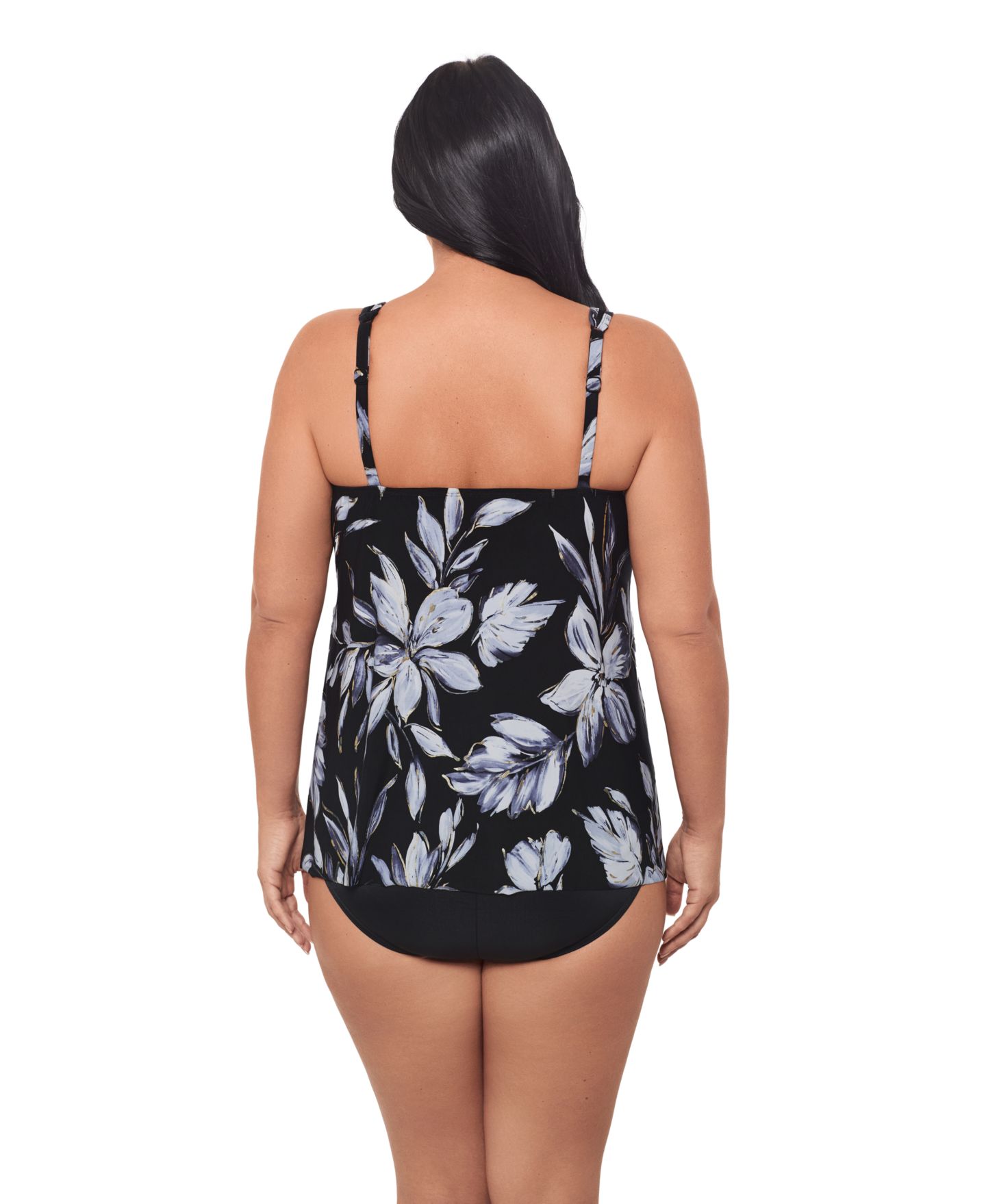 Верх бикини Tankini — Miraclesuit, цвет: Чёрный / Белый — фото 3