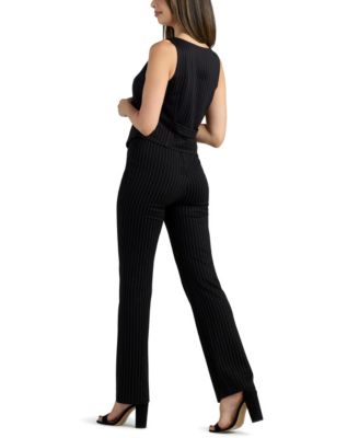 Junior's Pinstripe Flare-Leg Pants