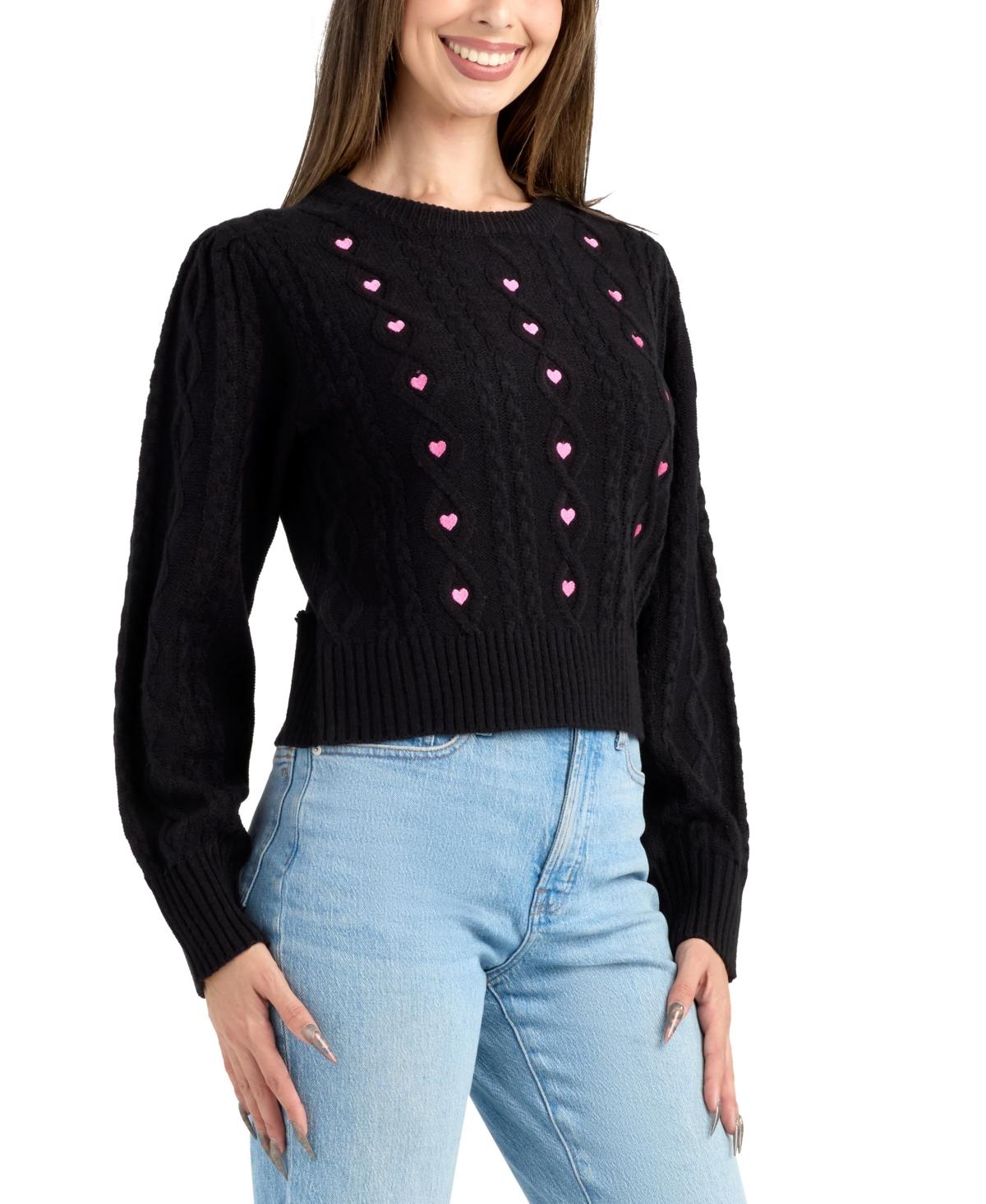 Bcx Junior's Crewneck Long-Sleeve Sweater