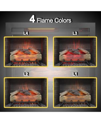 28 inch Infrared Electric Fireplace Insert, Touch Panel Home Decor Heater, Smokeless Firebox With fixed Trim Kit.With Crackling Sound