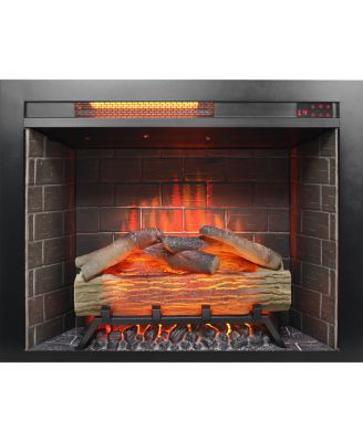 28 inch Infrared Electric Fireplace Insert, Touch Panel Home Decor Heater, Smokeless Firebox With fixed Trim Kit.With Crackling Sound