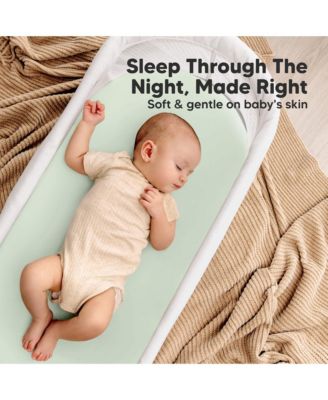 2pk Soothe Waterproof Bassinet Sheets for Girls, Boys, 33x17 Universal Baby Bassinet Mattress Protector Cover