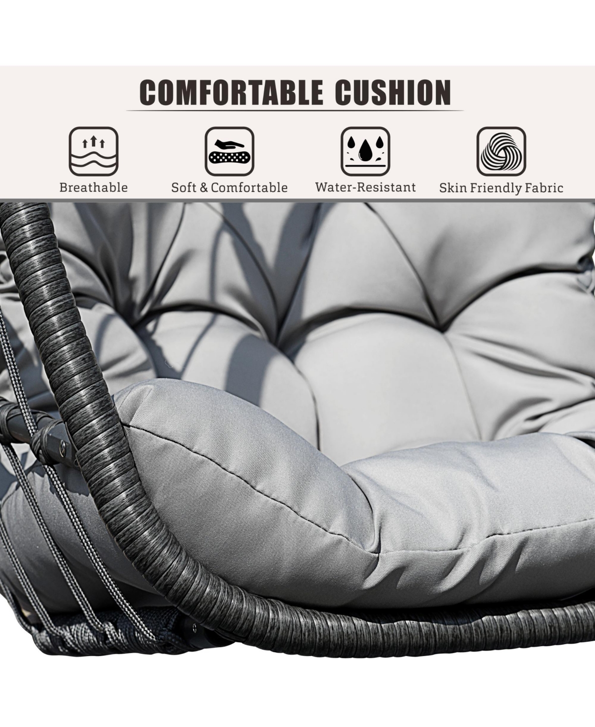 Vlsrka 3-Piece Outdoor Swivel Wicker Rocking Chair Set