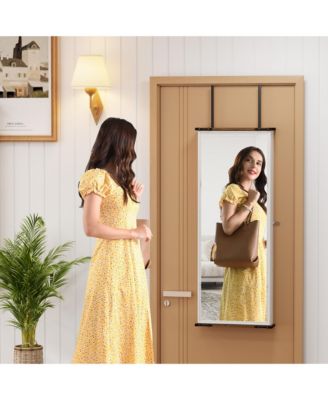 Wall/Door LED Jewelry Armoire with Rounded Corners & Storage