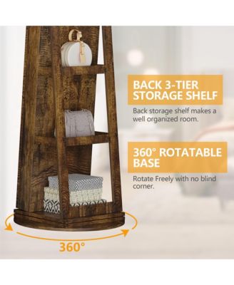 360&deg; Swivel Free-Standing Jewelry Armoire Cabinet with Mirror