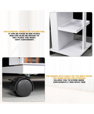 360&deg; Rotating LED Jewelry Armoire with Side Mirror & Shelves