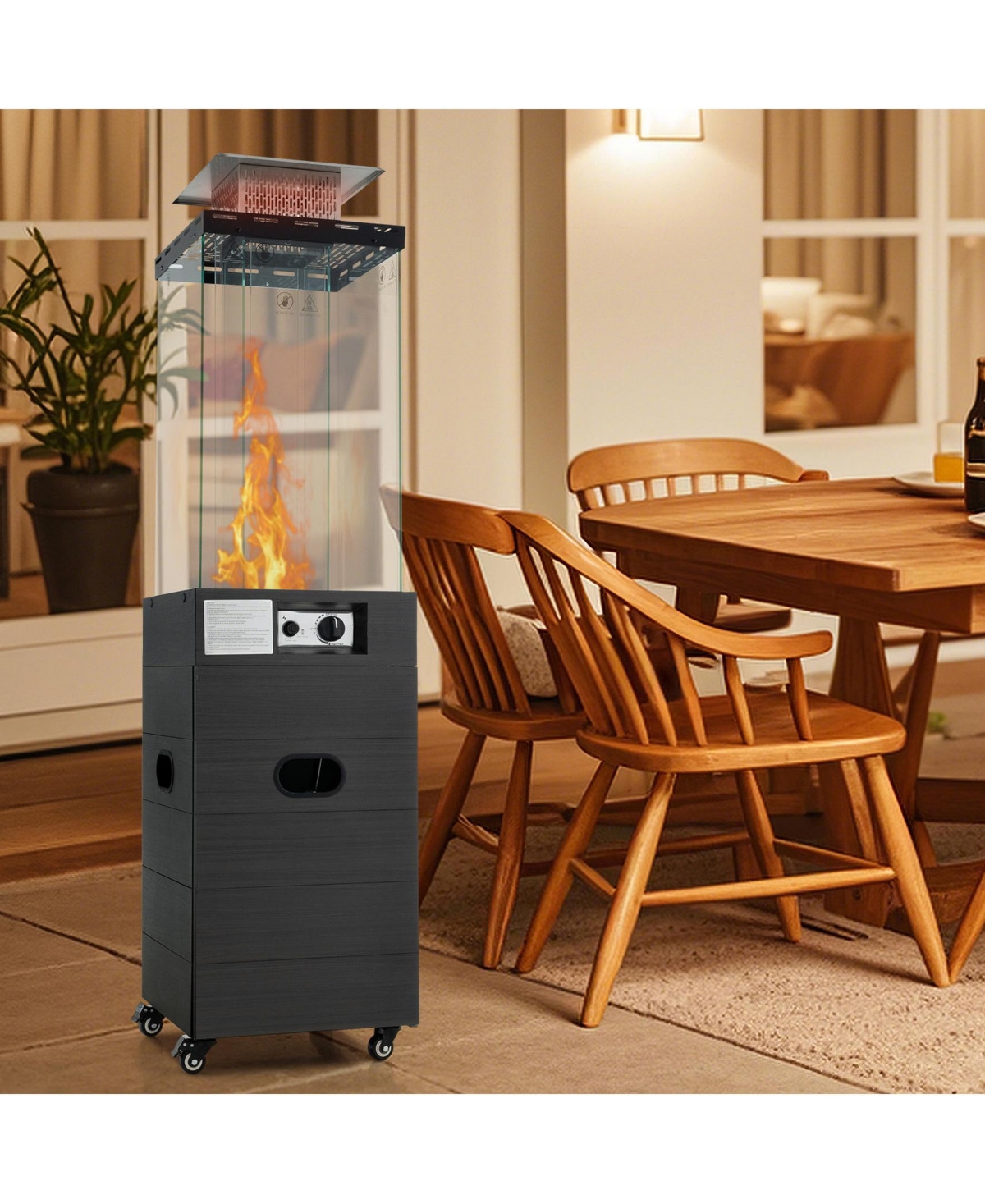 Sugift 40000 Btu Patio Heater Outdoor Propane Gas Heater with Cover and Wheels