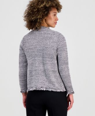 Women's Tweed Fringed Cardigan Jacket