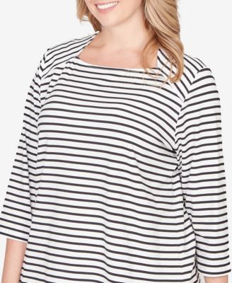 Plus Size Classic Marine Stripe Knit Top