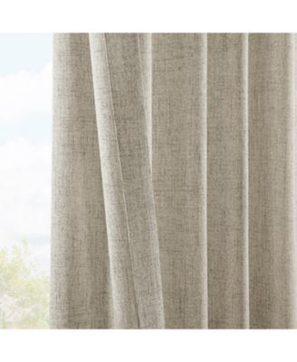 FarmTown Faux Linen Sheer Curtain Pair (2 Panels)