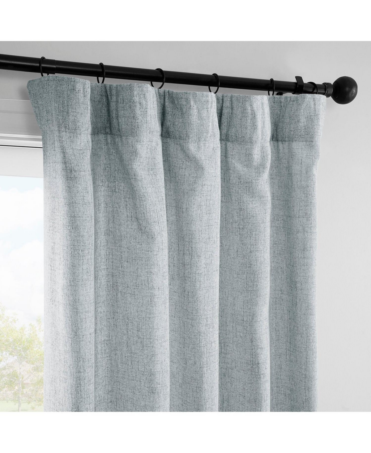 Half Price Drapes FarmTown Faux Linen Sheer Curtain Pair (2 Panels