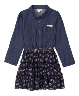 Calvin Klein - Toddler Girls' 2T-4T Long-Sleeve Shirt Dress