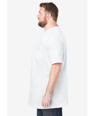 Big & Tall Shrink-Less Lightweight Longer-Length Crewneck Pocket T-Shirt