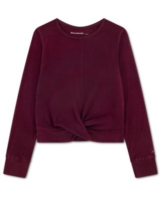 abercrombie kids Girls Cozy Twist Front Knit Top - Burgundy 11$