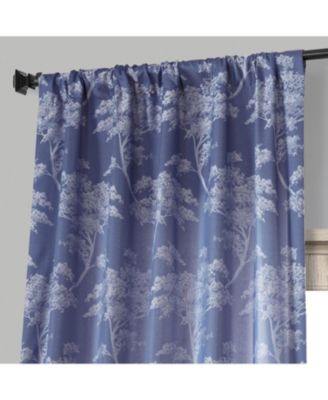 Sequoia Floral Faux Silk Jacquard Room Darkening Curtain