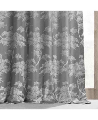 Sequoia Floral Faux Silk Jacquard Room Darkening Curtain