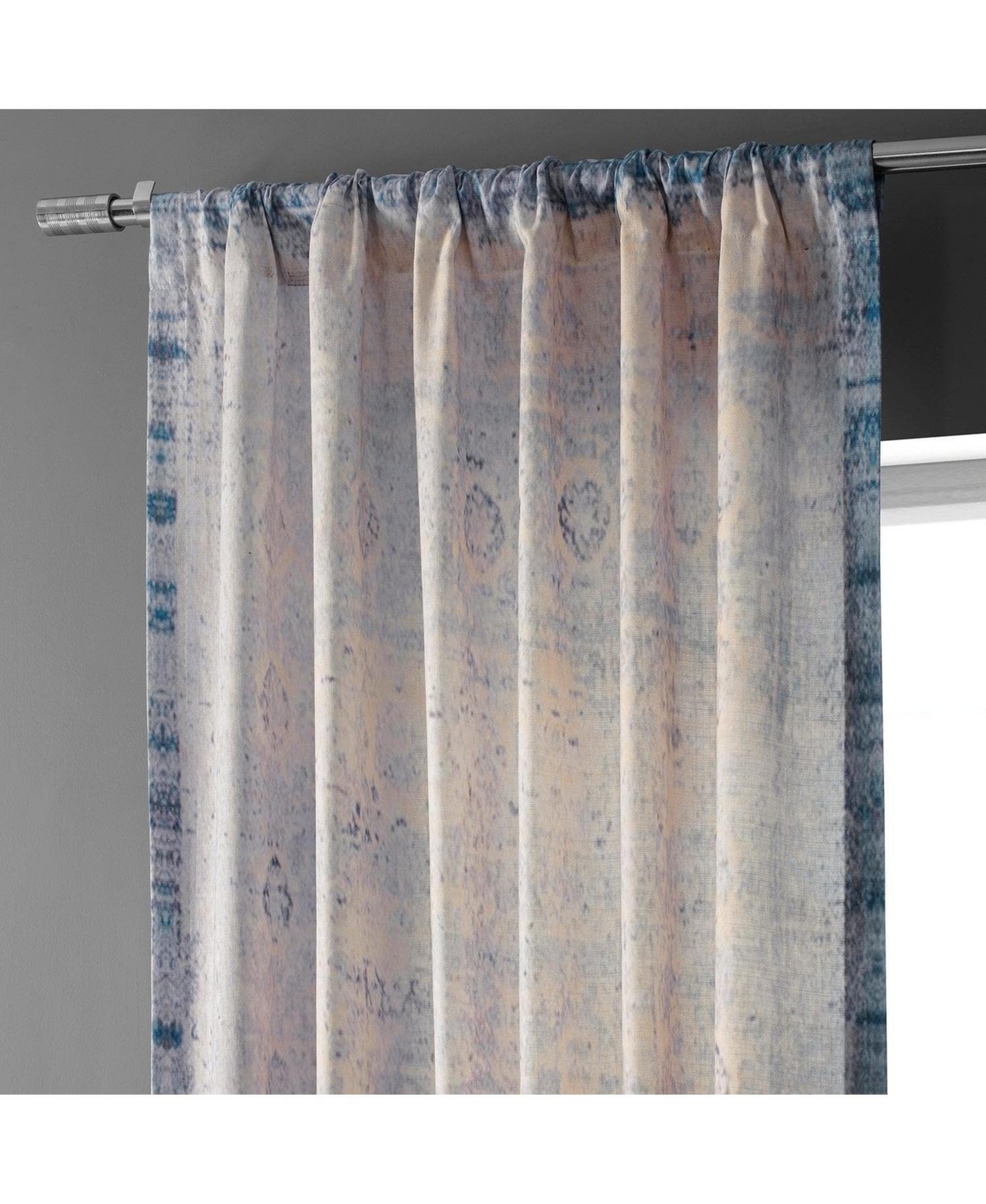 Half Price Drapes Beach Abstract Textured Printed Cotton Curtain