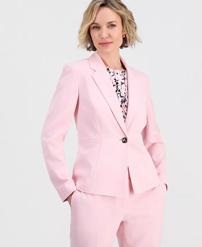 Women's Stretch Crepe One-Button Jacket, Regular & Petite - thumbnail 2